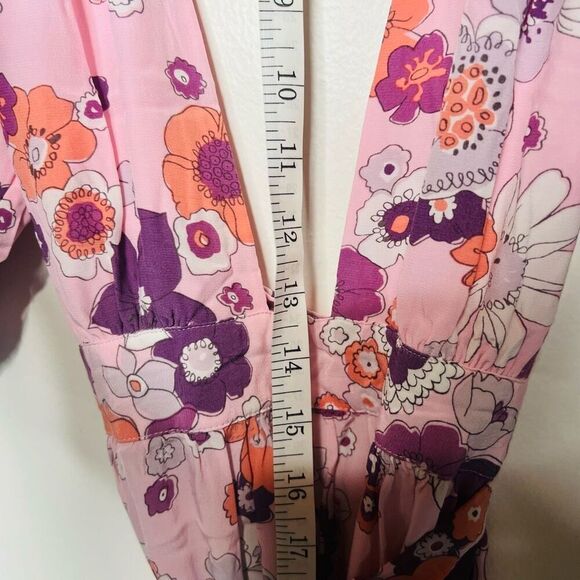 For Love & Lemons Pink Floral Maxi Dress Size Small - Picture 9 of 11